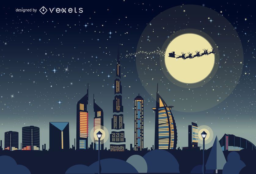 Dubai Christmas skyline Dubai Christmas skyline