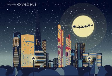 Paisaje de horizonte de Navidad de Seúl