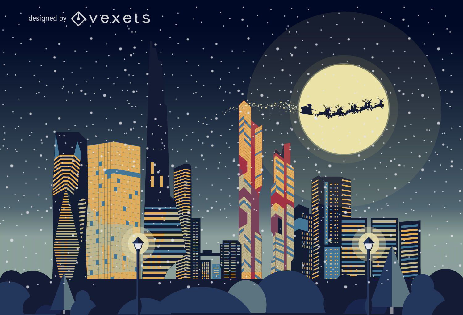 Seoul Christmas skyline landscape