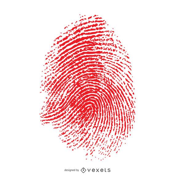Ilustração de impressão digital isolado vermelho Ilustração de impressão digital isolado vermelho