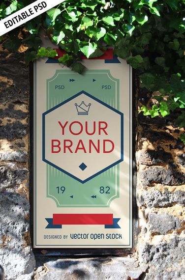 Poster on wall mockup PSD Poster on wall mockup PSD
