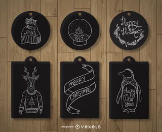 Christmas label tag set Christmas label tag set