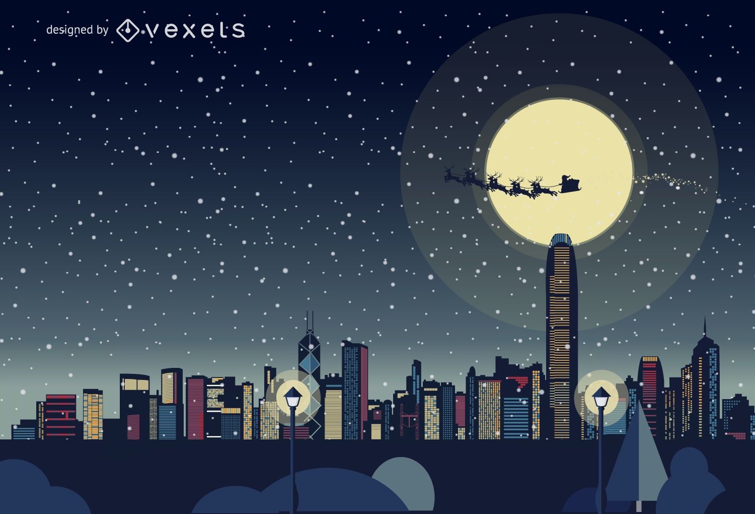Hong Kong Weihnachts-Skyline