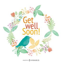 Watercolor Get Well Soon Card Vector Download