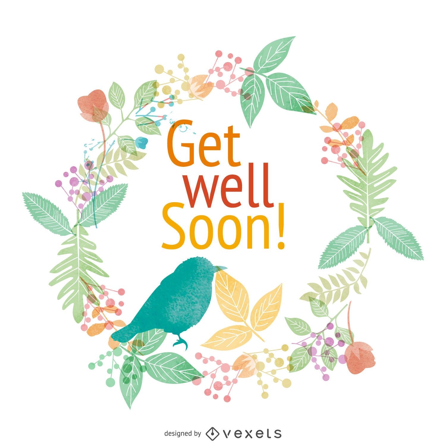 Watercolor get well soon card