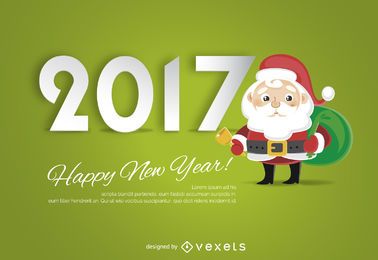 2017 illustration with Santa Claus