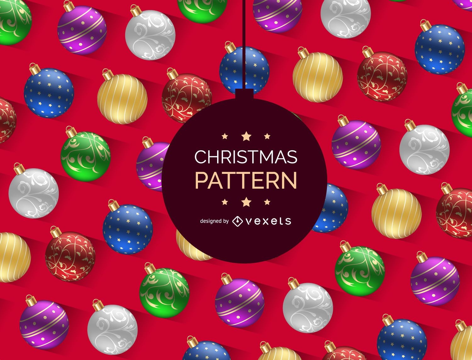 Realistic Christmas ball pattern