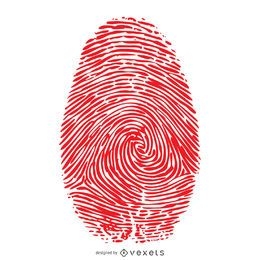 Red fingerprint illustration