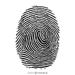 Ilustração da silhueta da impressão digital