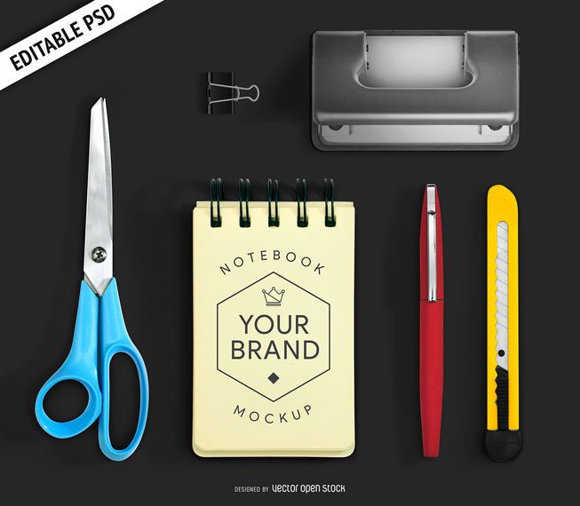 Mockup escritório papelaria PSD Mockup escritório papelaria PSD