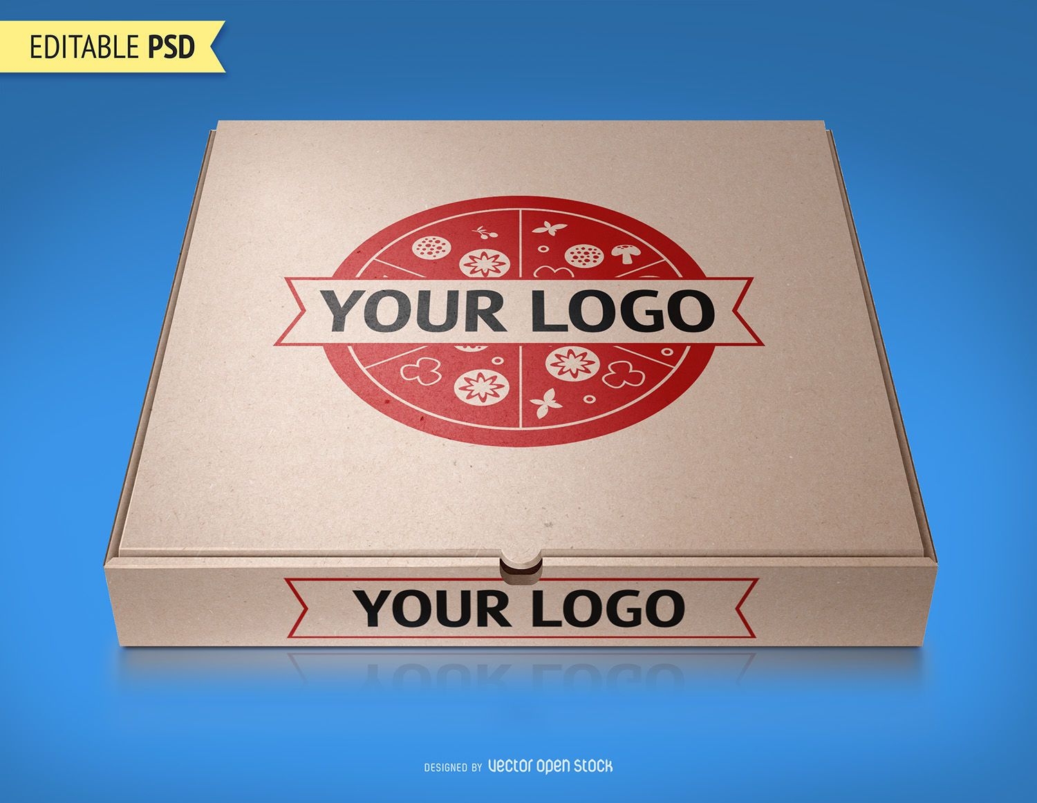 Pizza packaging mockup PSD