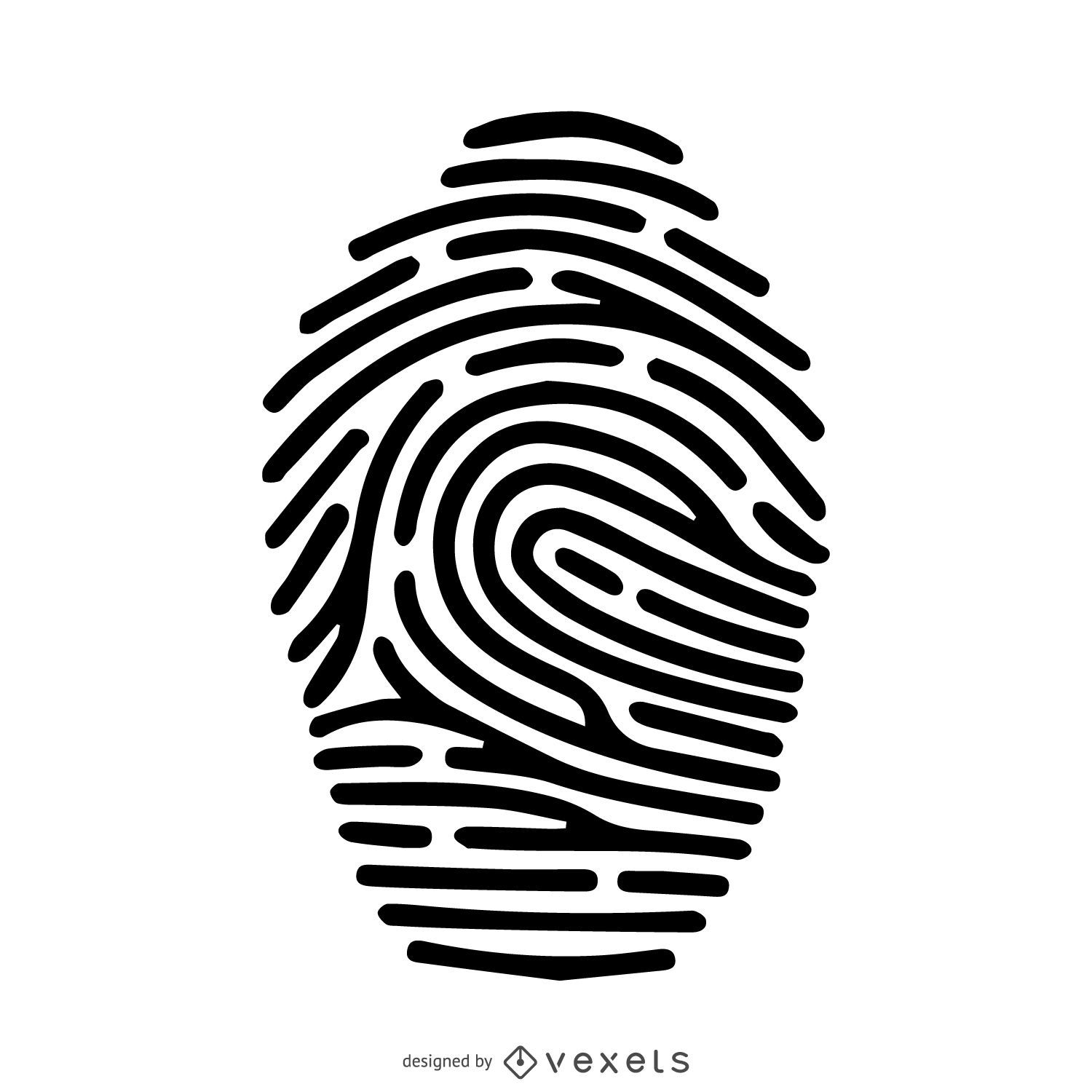 Fingerprint silhouette stroke illustration