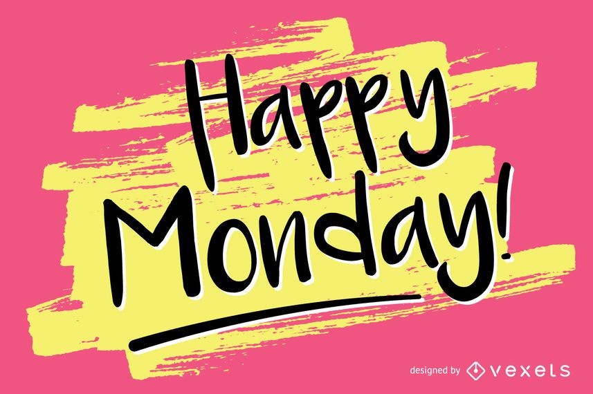 Handwritten Happy Monday Design Vector Download