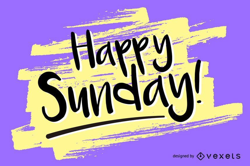 Handwritten Happy Sunday design Handwritten Happy Sunday design