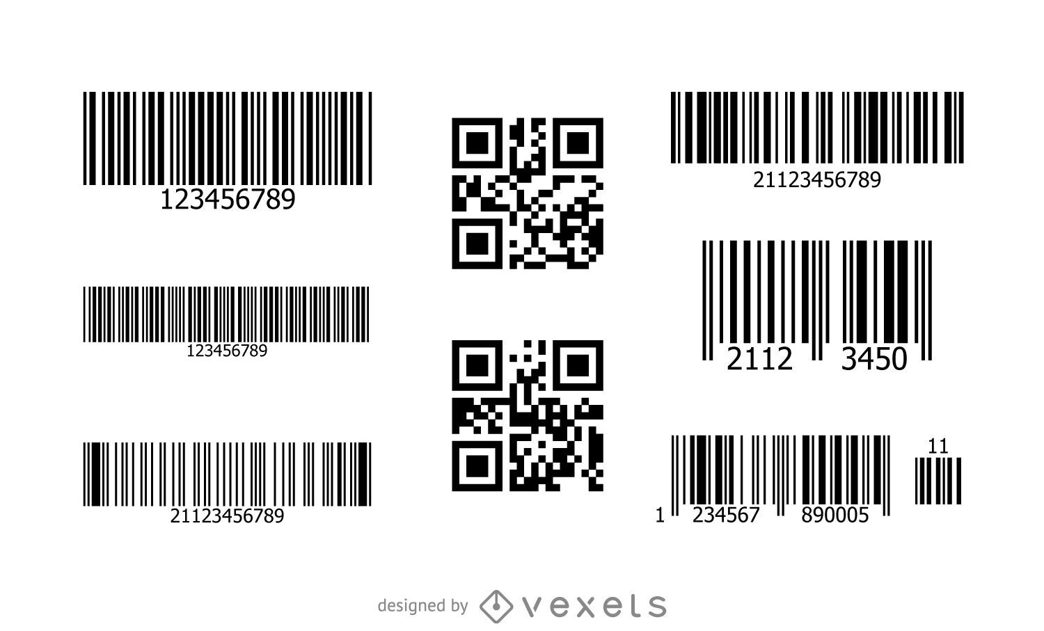 Conjunto de código QR de código de barras