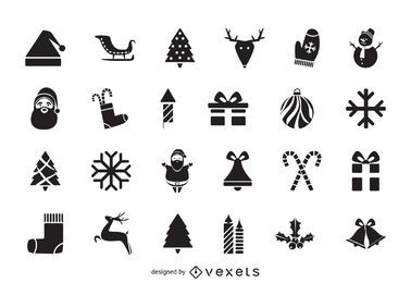 Flat Christmas icon pack Flat Christmas icon pack