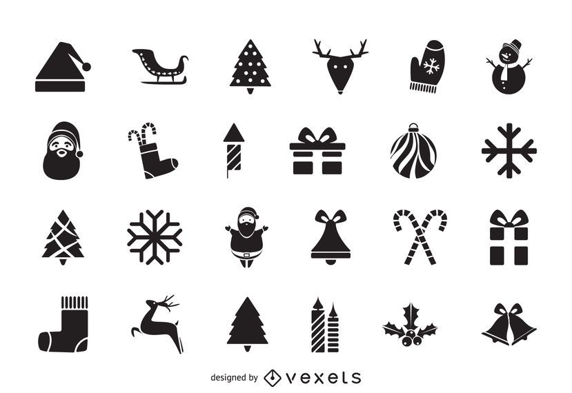 Flat Christmas icon pack Flat Christmas icon pack