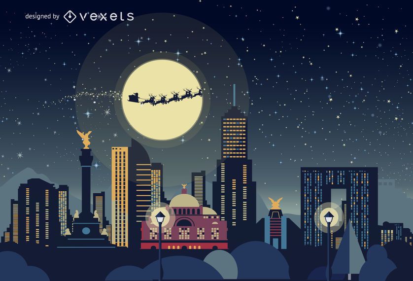 Mexico Christmas skyline Mexico Christmas skyline