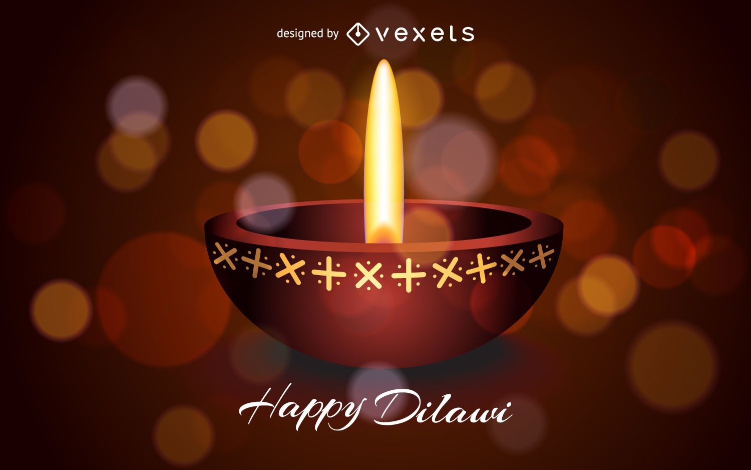 Diwali Design in warmen Tönen