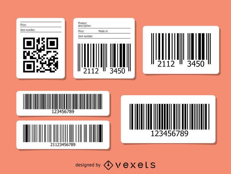 QR and barcode set QR and barcode set