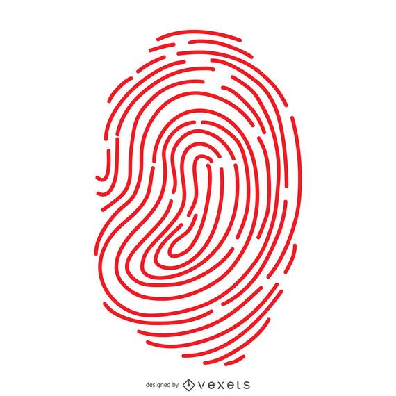 Red Fingerprint Lines Illustration - Vector Download