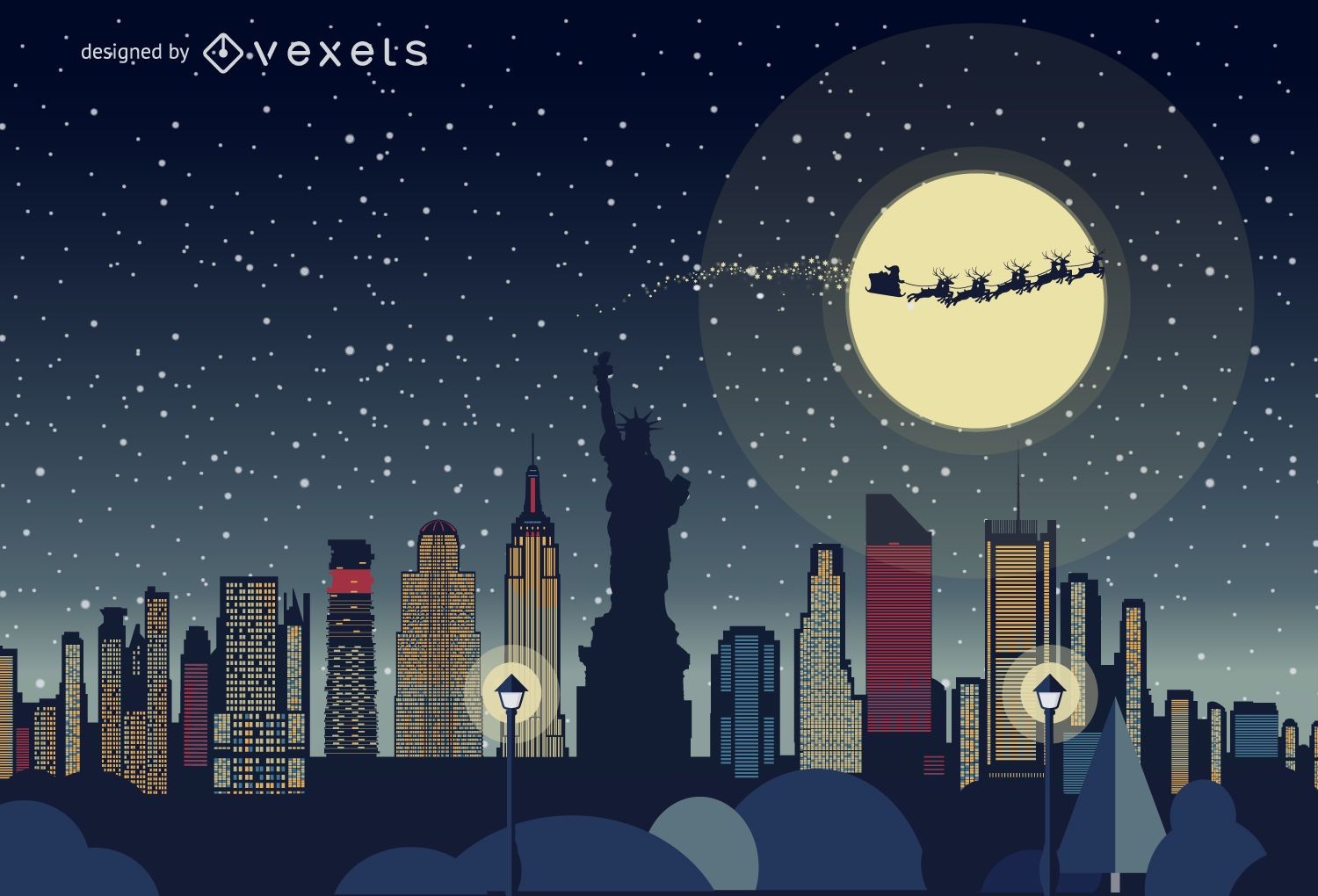 New York Weihnachts-Skyline