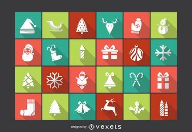 Paquete de iconos de silueta de Navidad