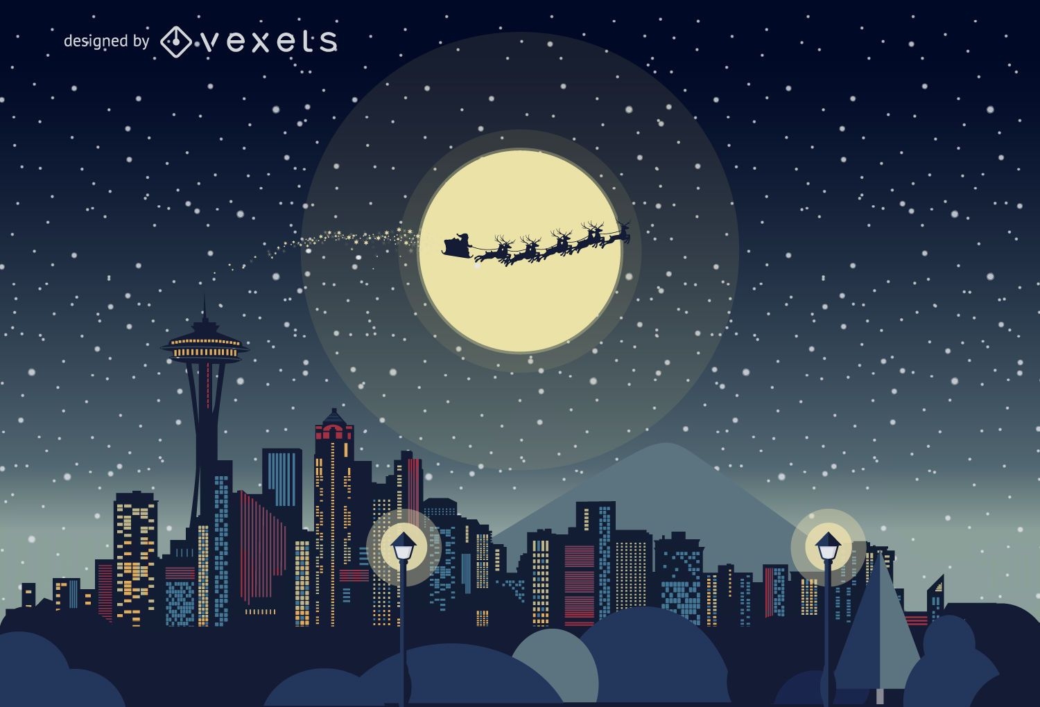 Seattle Weihnachts-Skyline