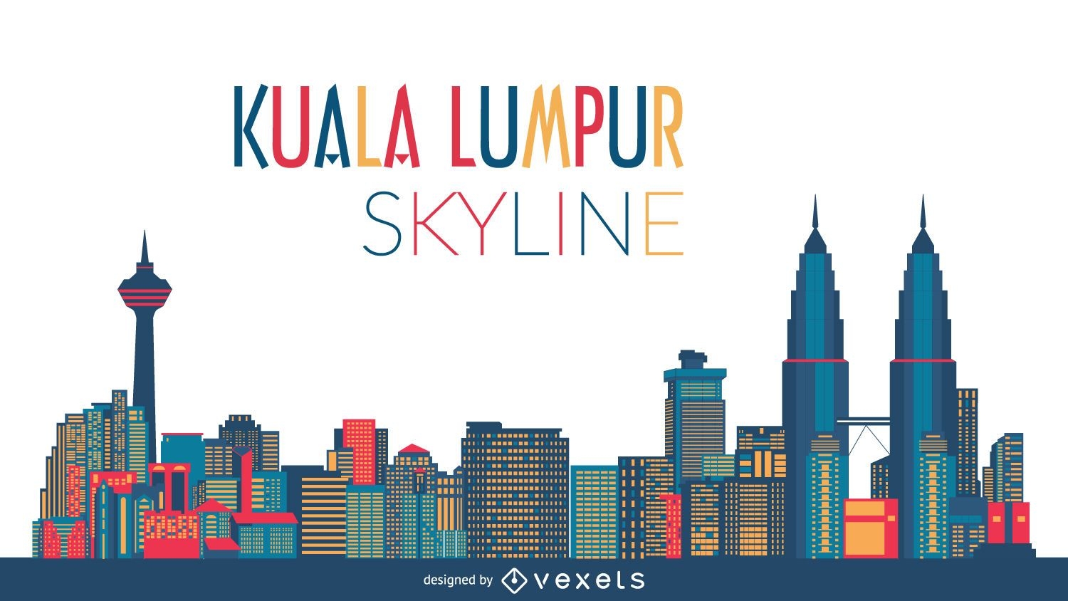 Ilustración del horizonte de Kuala Lumpur