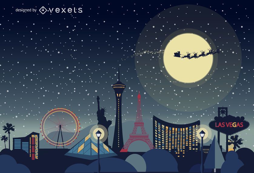 Las Vegas Christmas skyline Las Vegas Christmas skyline