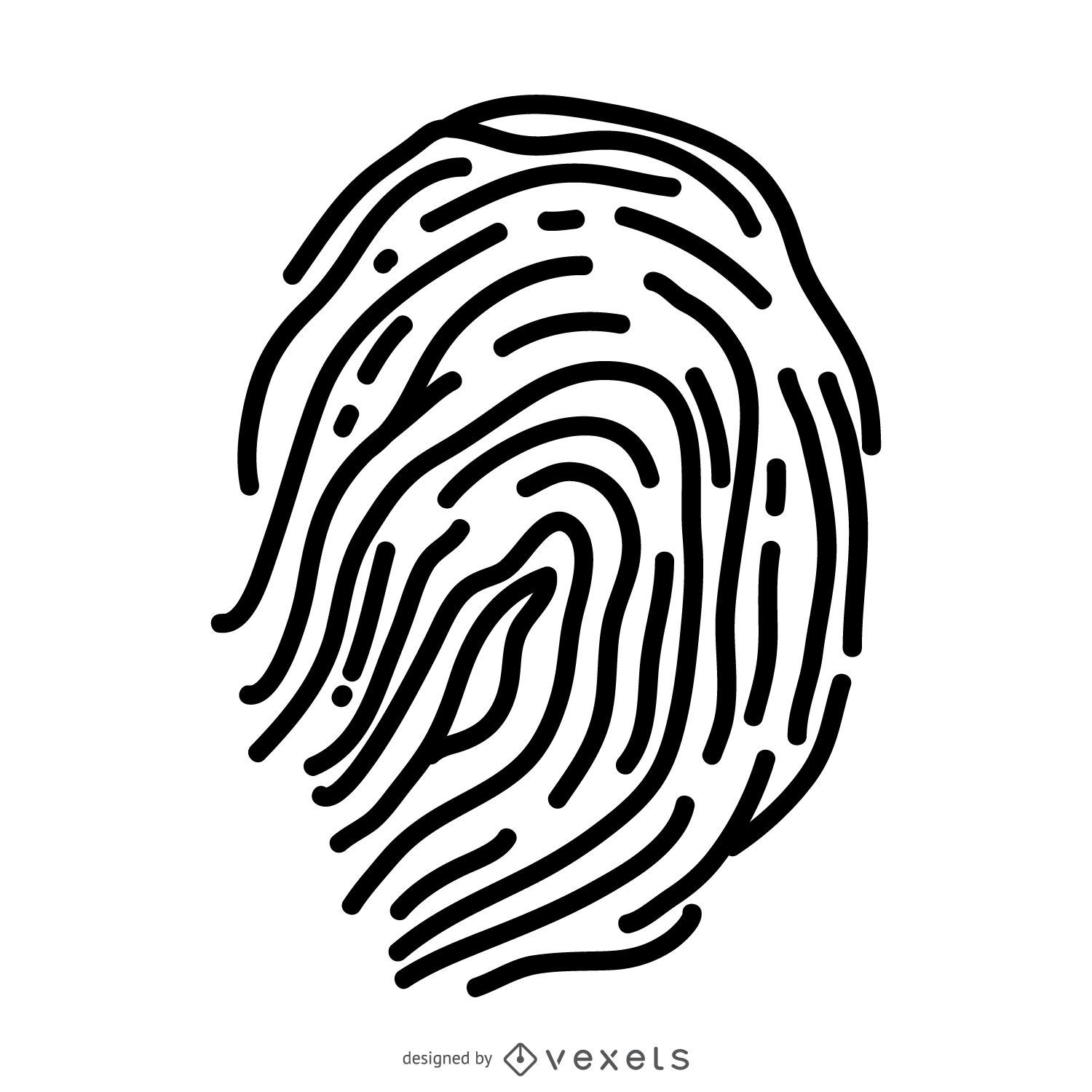 Minimalist fingerprint silhouette