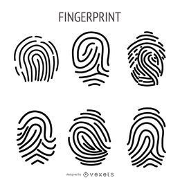 Fingerprint illustration set
