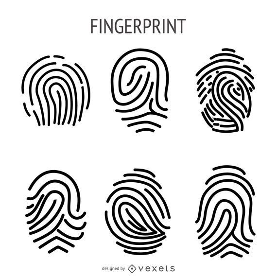 Fingerprint illustration set Fingerprint illustration set