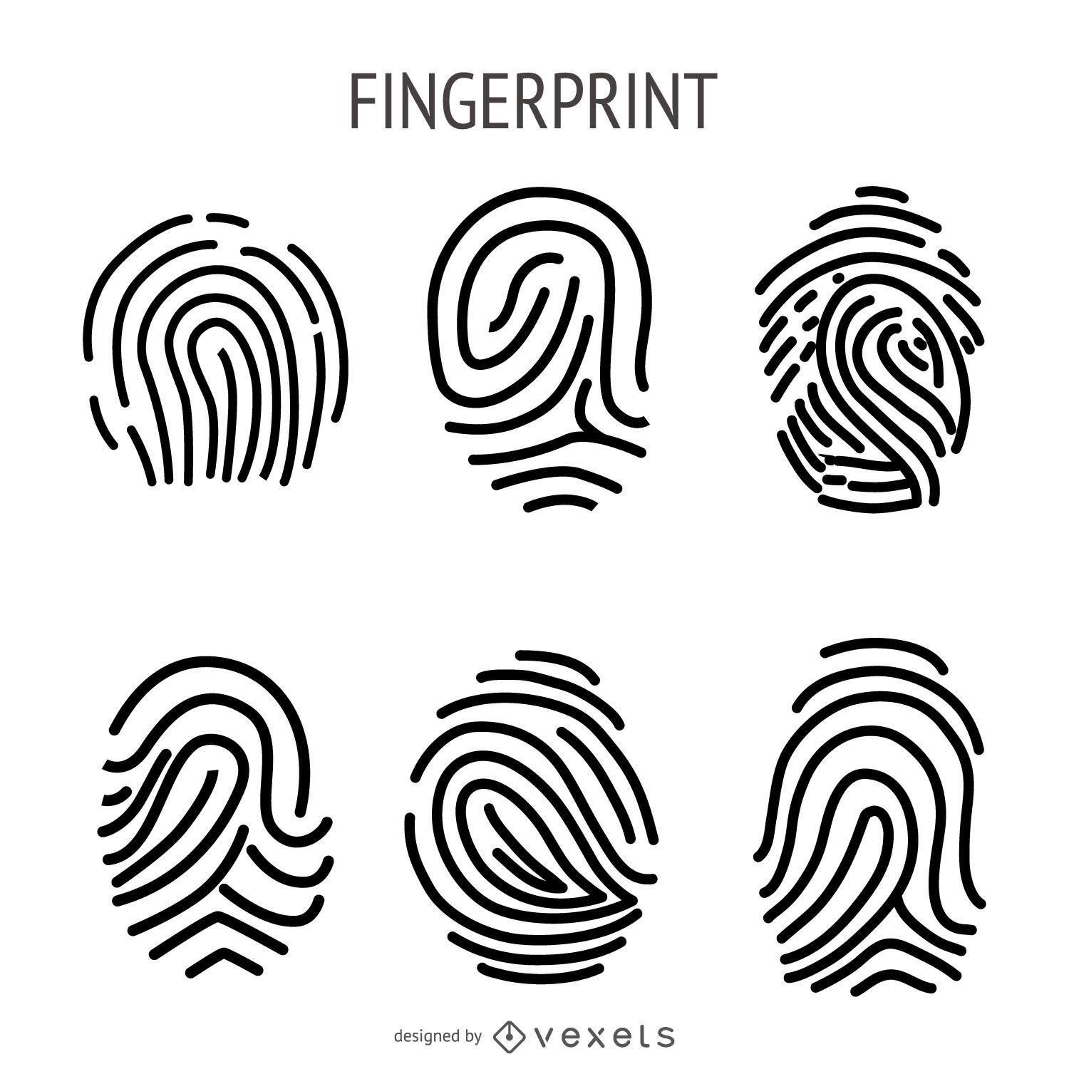 Fingerprint illustration set
