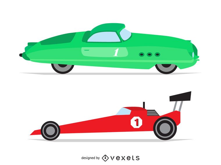 Vintage race car illustrations Vintage race car illustrations