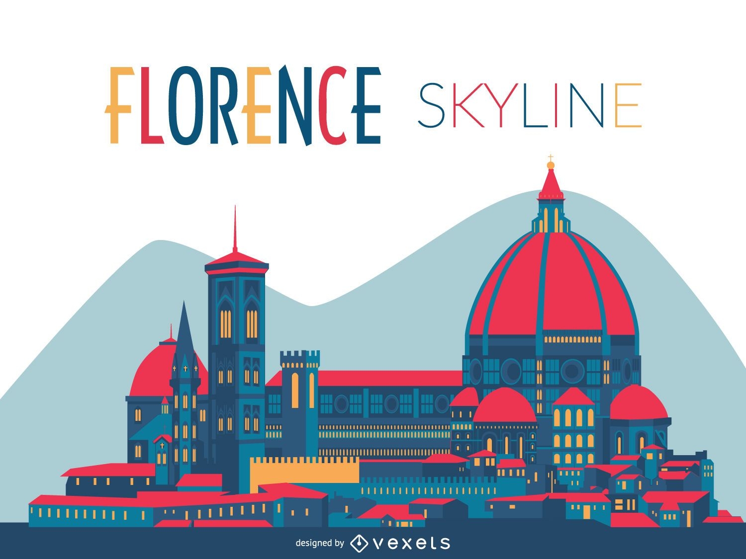 Florence skyline silhouette