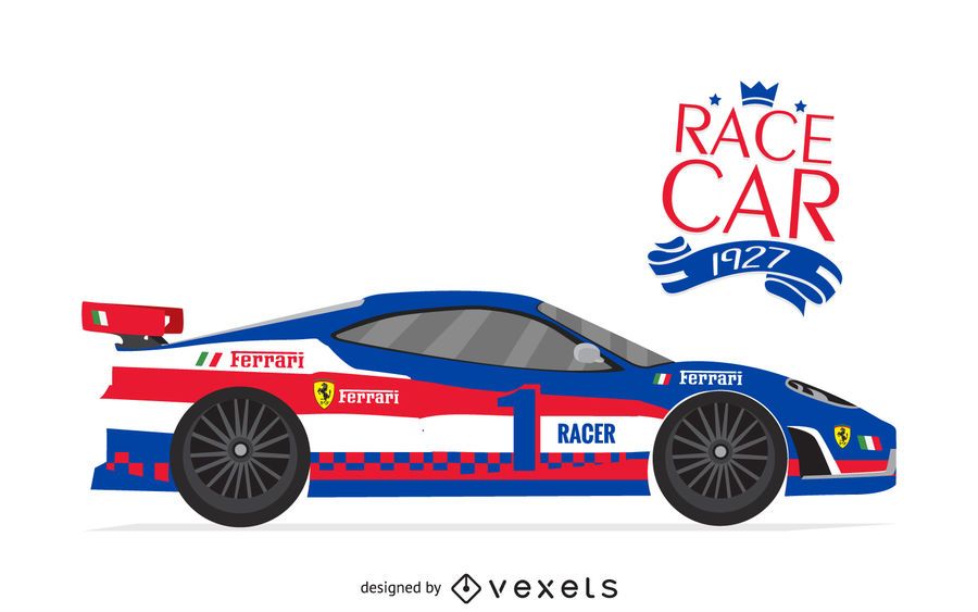 Racing car poster illustration Racing car poster illustration