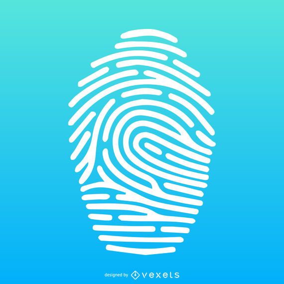 Fingerprint illustration over gradient silhouette Fingerprint illustration over gradient silhouette