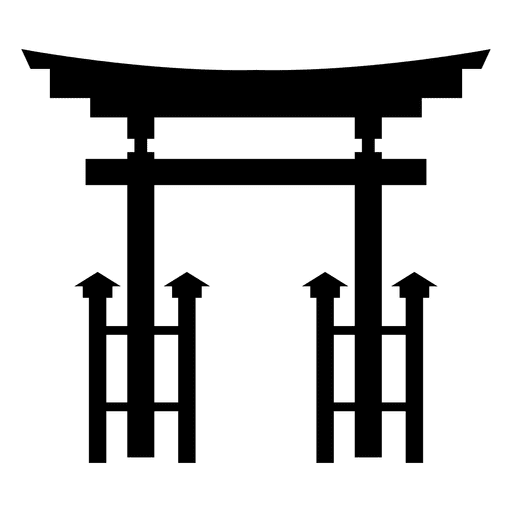 Icono de torii budista Diseño PNG