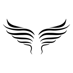 2 asas onduladas abertas Desenho PNG