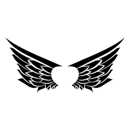Silueta de 2 alas Diseño PNG