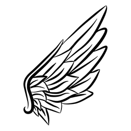 Silhueta detalhada da asa para cima Desenho PNG
