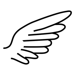 Hand gezeichneter Strich gekrümmter Flügel Silhouette 01 PNG-Design
