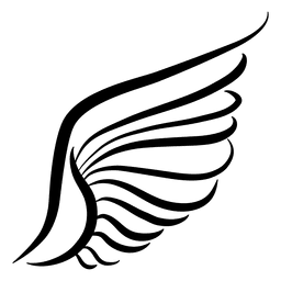 Silueta de ala dibujada a mano 04 Diseño PNG