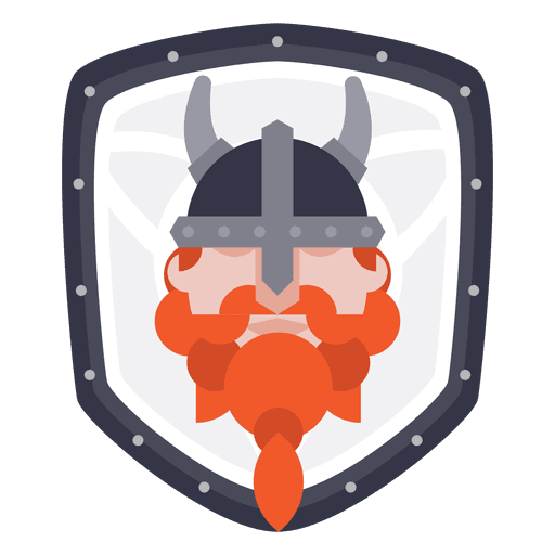 Escudo con icono vikingo