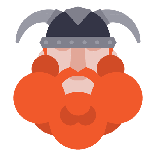 Flat viking warrior with helmet