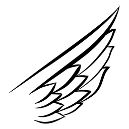 Silueta de ala de trazo abierto Diseño PNG