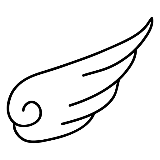 Einfache Fl?gelsilhouette mit Wirbel PNG-Design