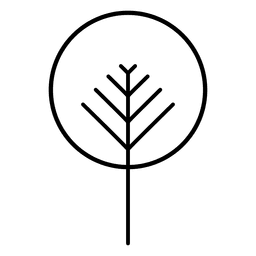 Strichbaum Silhouette PNG-Design