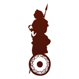Guerrero con silueta de escudo Diseño PNG